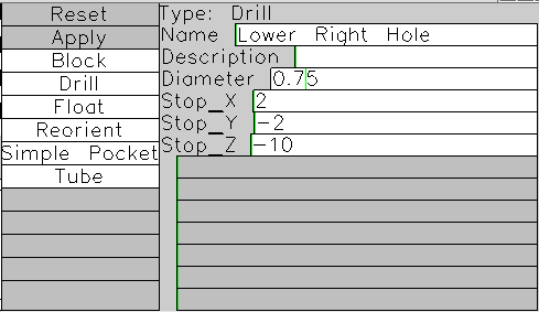 Operations and Parameters User Interface