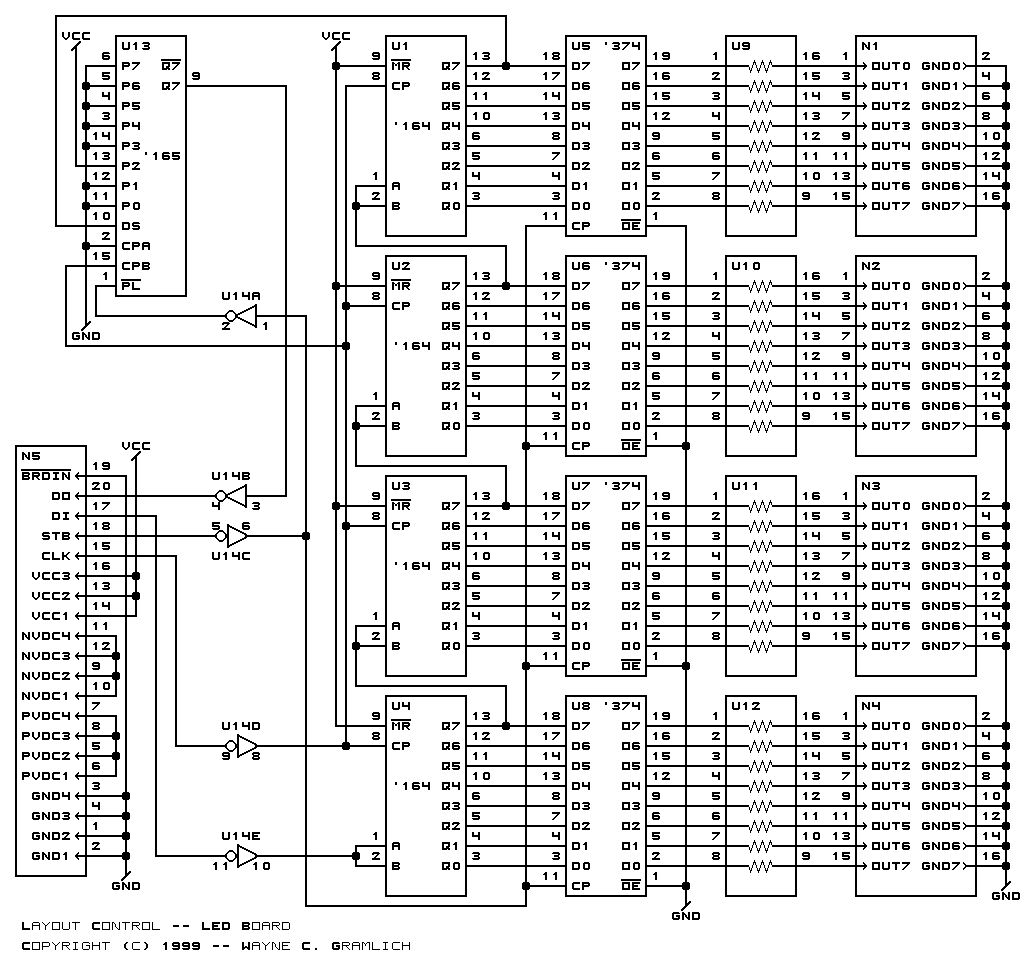 Layout Control LED Card Schematic