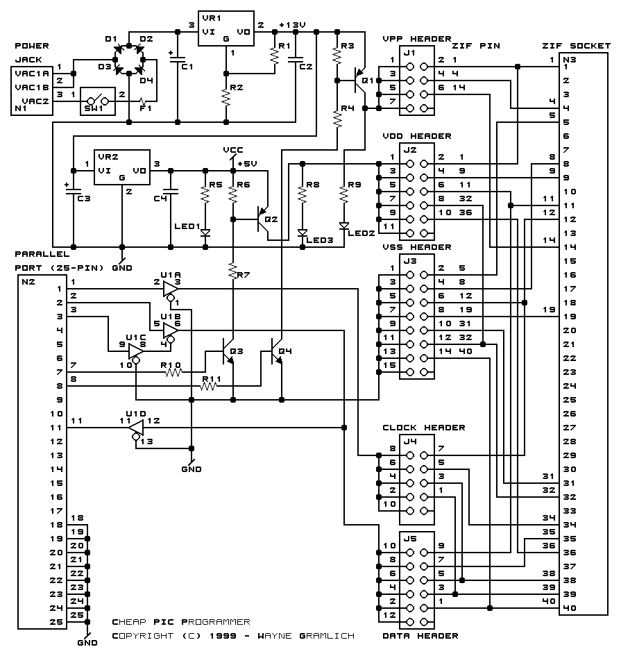 Cheap PIC Programmer Schematic