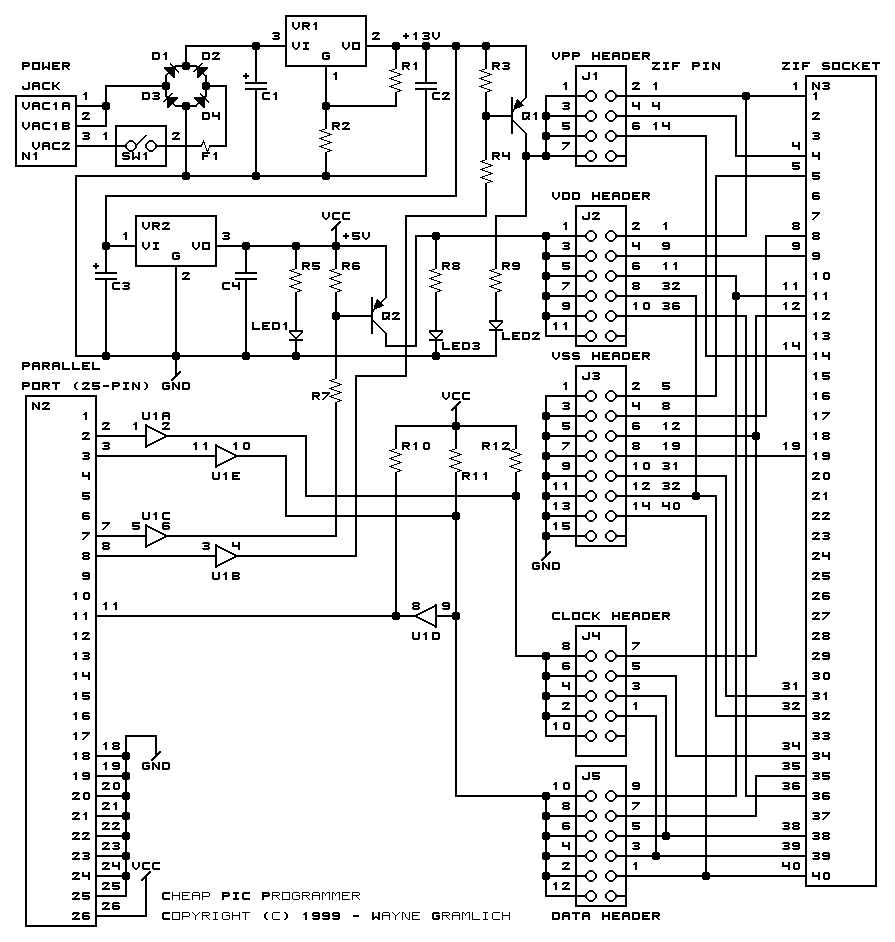 Cheap PIC Programmer Schematic